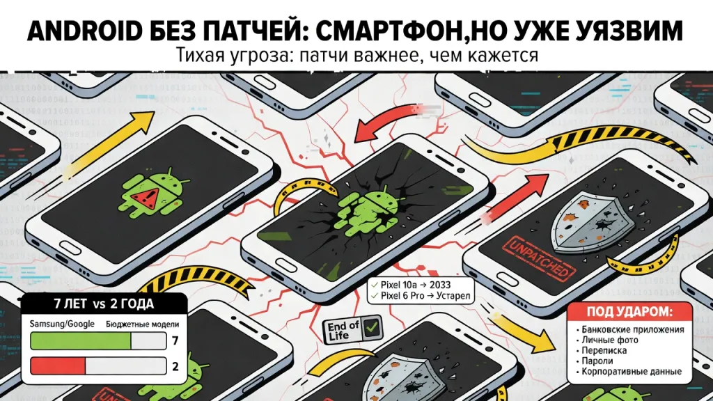Android без патчей: смартфон живёт, но уже уязвим